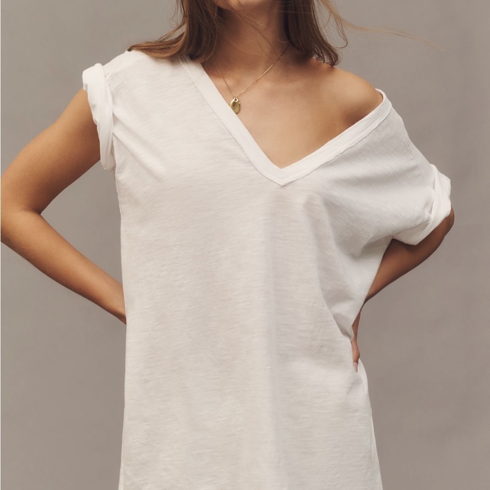Anthropologie Jordyn oversized v neck t shirt